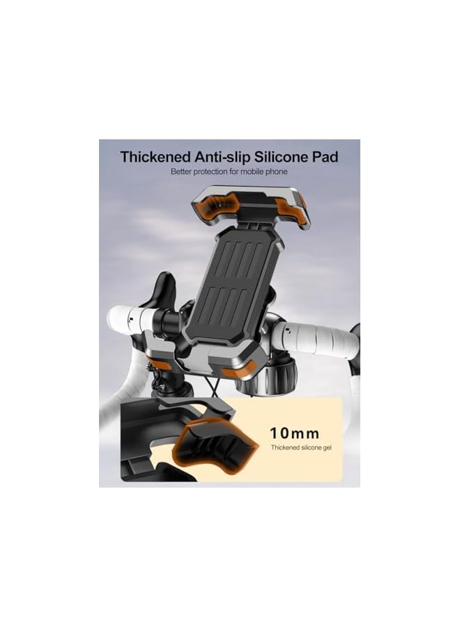 Green Tiger Motorcycle Phone Mount Holder, Bike Phone Holder, 10s Install & Ultimate Anti-vibration, Anti Shake, Fit iPhone 15/14/ 13 Pro Max, More 4.7-7" Phones, Black - Image 4