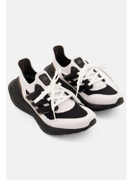 Adidas Kids Boy Ultraboost 21 Lace Up Running Shoes, White/Black  - Image 1