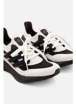 Adidas Kids Boy Ultraboost 21 Lace Up Running Shoes, White/Black  - Image 2