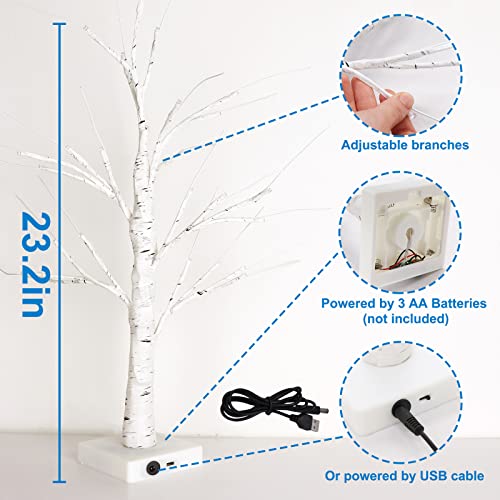 Bunny Chorus 232 Lighted Birch Tree with 12pcs Colored Egg Tree Ornaments Easter Table Decor with Lights Kids School Party Supplies Gifts Spring Decorations for Home - Image 3