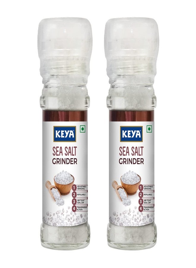 Keya Sea Salt Grinder 100g | Convenient Twist-Top Grinder for Effortless Seasoning, Cooking & Garnishing | Enhance Your Dishes with Fresh, Natural Sea Salt | Pack of 2 - Image 1