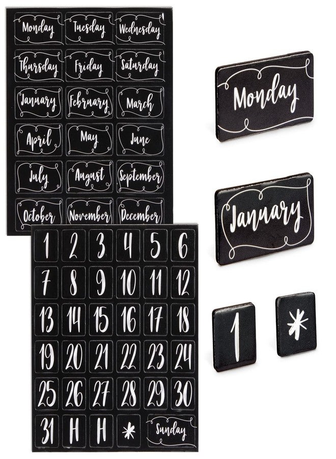 Juvale Magnetic Numbers for Whiteboard Calendar - Large Black, 50-Piece - Calendar Number Magnets & Magnetic Days & Months for Classroom Accessories - Image 1