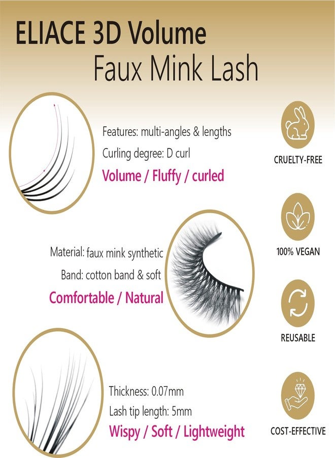 Eliace False Eyelashes Natural look Cat Eye Lashes Wispy Strips,15 Pairs, 3D Mink Lashes Volume Fluffy,Fake Eyelashes Thin Soft Band Comfortable Cross Wispy Lash Reusable, Anne Style - Image 5