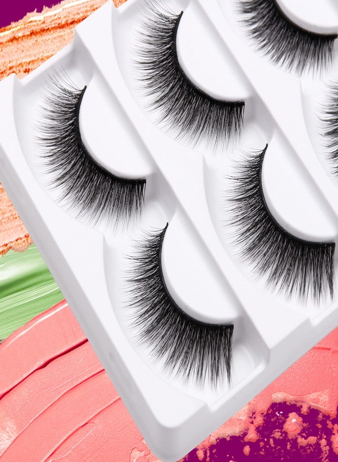 Eliace False Eyelashes Natural look Cat Eye Lashes Wispy Strips,15 Pairs, 3D Mink Lashes Volume Fluffy,Fake Eyelashes Thin Soft Band Comfortable Cross Wispy Lash Reusable, Anne Style - Image 3