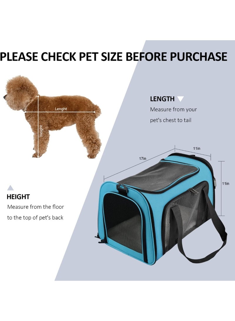 Airline Approved Pet Carrier for Small and Medium Cats and Dogs up to 7kg, Soft-Sided Foldable Travel Bag with Ventilated Design and Adjustable Shoulder Strap, Lightweight Portable Pet Travel Carrier – Blue - Image 5