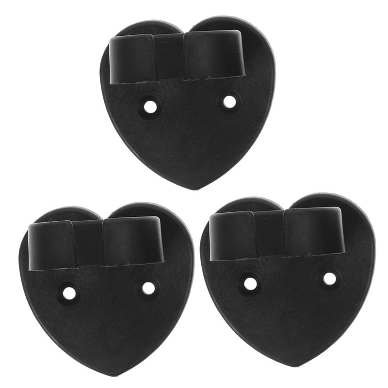 3Pcs Black Heart Shaped Microphone Clips Wireless Mic Holders Adhesive Backing - Image 2