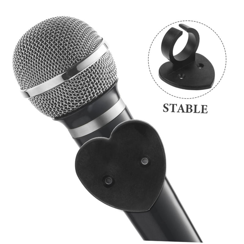 3Pcs Black Heart Shaped Microphone Clips Wireless Mic Holders Adhesive Backing - Image 3