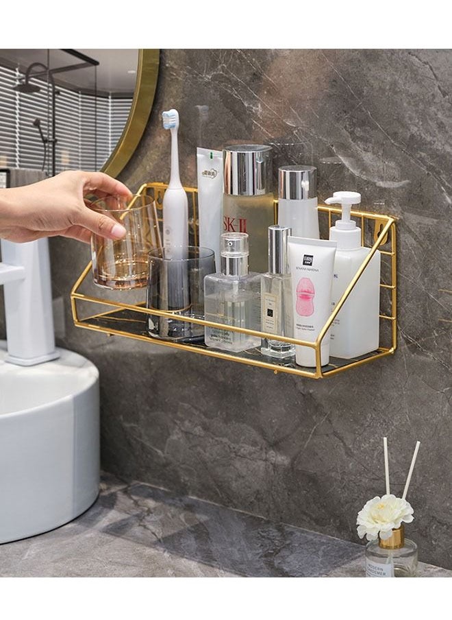 ZCM-HAPPY Bathroom Shelf Shower Shampoo Soap Organizer Wall Mounts Storage Rack  - Image 3