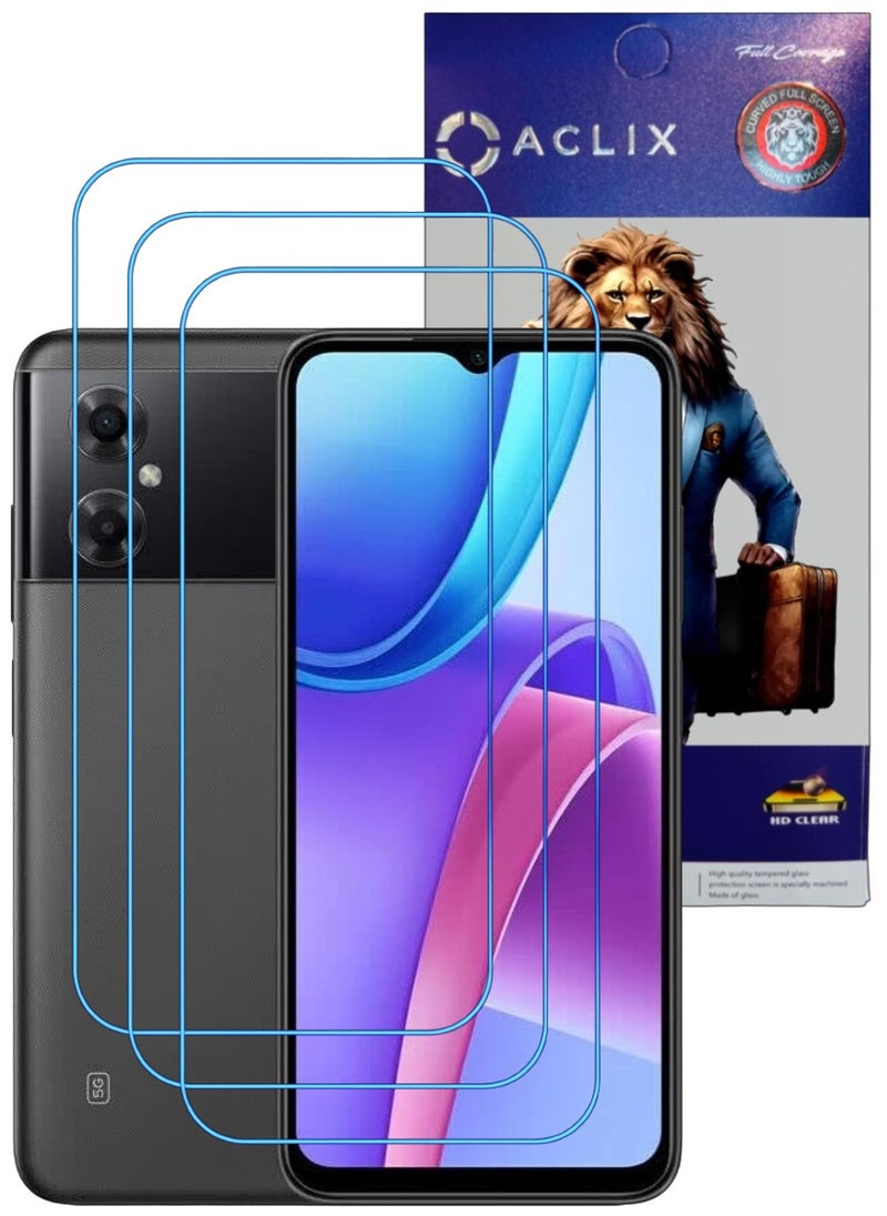 ACLIX 3 Pieces Antistatic ESD Dustproof Premium Quality High Definition Clear Tempered Glass Screen Protector Designed For Xiaomi Redmi Note 11R - Image 1