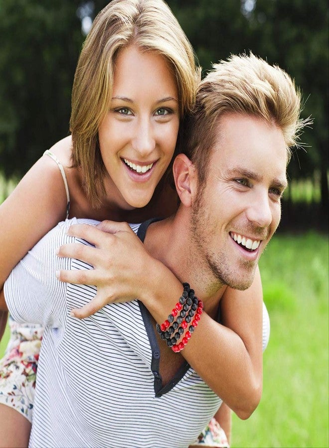 أم جارتوريا أساور MJartoria BFF لشخصين - أساور متطابقة مزينة بالخرز، قابلة للتعديل، سوار لأفضل الأصدقاء، أساور صداقة مصنوعة يدويًا من الأحجار الطبيعية، هدايا مجوهرات للنساء والأزواج - Image 2