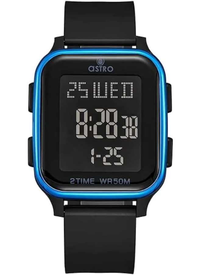 ASTRO Astro Kids Watch, Digital Display and Polyurethane Strap - A23908-PPBBL, Black