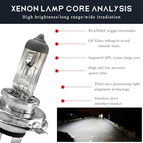 Wevdn 2 PCS Bright H4 Led Headlight Bulbs, 12V 100W 6000K Waterproof Car Fog Light Bulbs, Efficient Plug-and-Play High Beam Low Beam Bulb Replacement for Cars SUVs Trucks (White) - Image 3