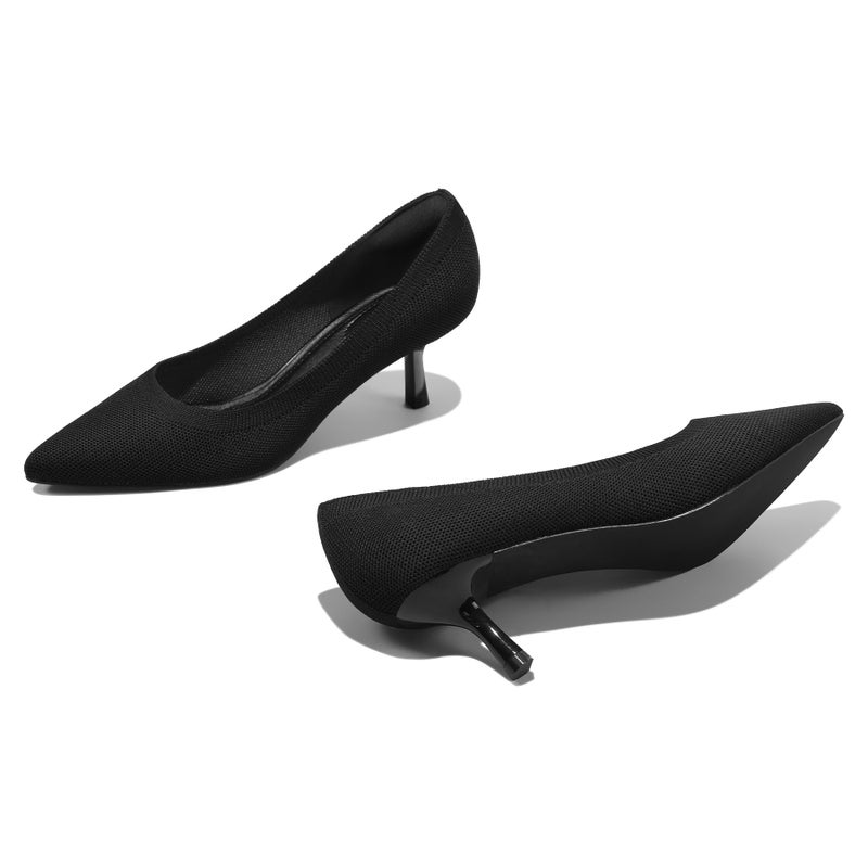 mysoft Kitten Heels for Women Low Heel Pumps 2 Inch Closed Toe Wedding Dress Shoes - Image 5