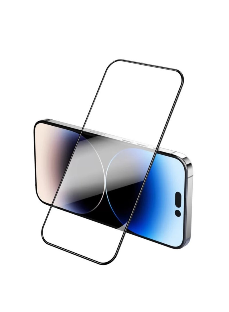 شاشة حماية لموبايل ايفون 15 6.1  بوصة ، شاشة حماية لاصقة بالكامل من الحافة إلي الحافة لموبايل ايفون 15 6.1 بوصة (اسود) - Image 1