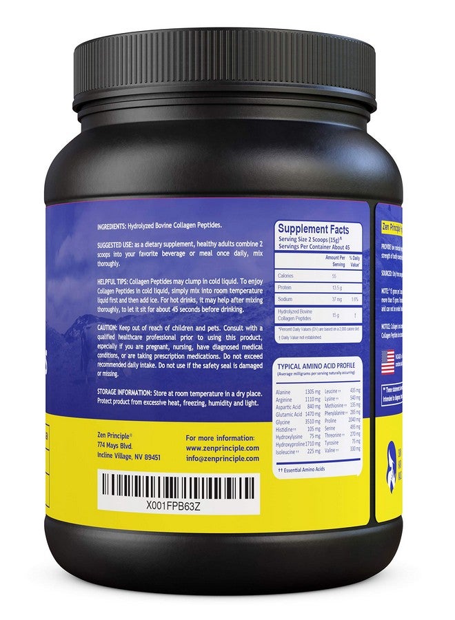 Zen Principle Grass-Fed Collagen Peptides 1.5 lb. Anti-Aging Hydrolyzed Protein Powder for Healthy Hair, Skin, Joints & Nails. Paleo and Keto Friendly, GMO and Gluten Free, Pasture-Raised Bovine. - Image 2