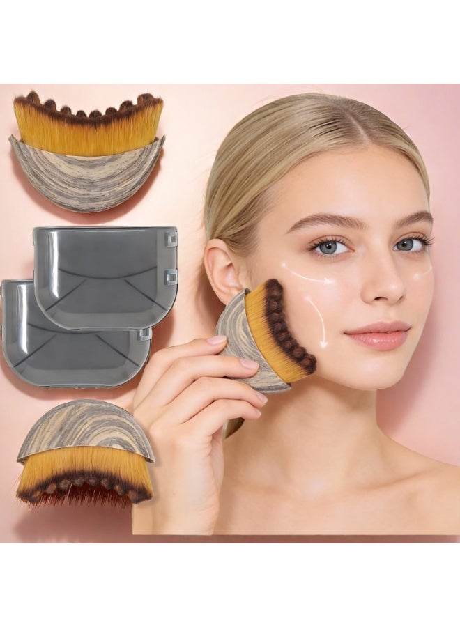 Zarra Traders 2 Lymphatic Contour Face Brush-Facial Dry Brush-Lymphatic Drainage Massager,Soft Dry Brushing Beauty Tool for Jawline, Chin & Facial Sculpting Designed to Fit Precisely (2 pc) - Image 1
