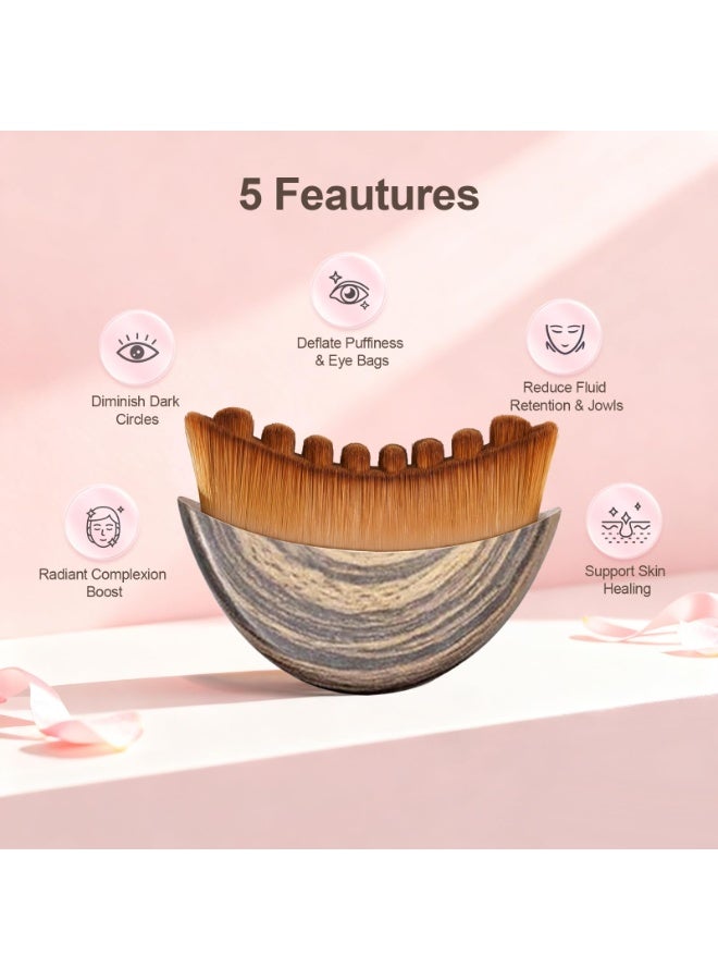 Zarra Traders 2 Lymphatic Contour Face Brush-Facial Dry Brush-Lymphatic Drainage Massager,Soft Dry Brushing Beauty Tool for Jawline, Chin & Facial Sculpting Designed to Fit Precisely (2 pc) - Image 5