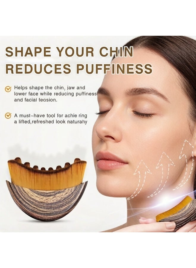 Zarra Traders 2 Lymphatic Contour Face Brush-Facial Dry Brush-Lymphatic Drainage Massager,Soft Dry Brushing Beauty Tool for Jawline, Chin & Facial Sculpting Designed to Fit Precisely (2 pc) - Image 3