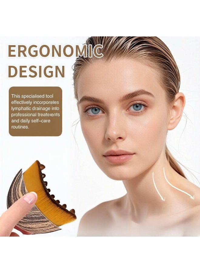 Zarra Traders 2 Lymphatic Contour Face Brush-Facial Dry Brush-Lymphatic Drainage Massager,Soft Dry Brushing Beauty Tool for Jawline, Chin & Facial Sculpting Designed to Fit Precisely (2 pc) - Image 2