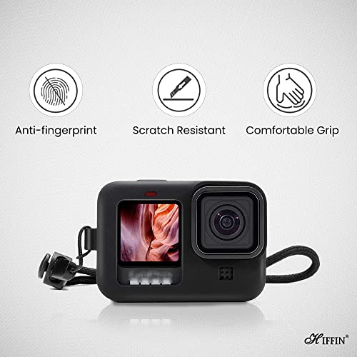 Hiffin Protective Silicone Sleeve Case + Lanyard Accessories Soft Rubber Frame Cover Protection for Go Pro Compatible with Go Pro Hero 9,10 Black Action Camera - Image 3