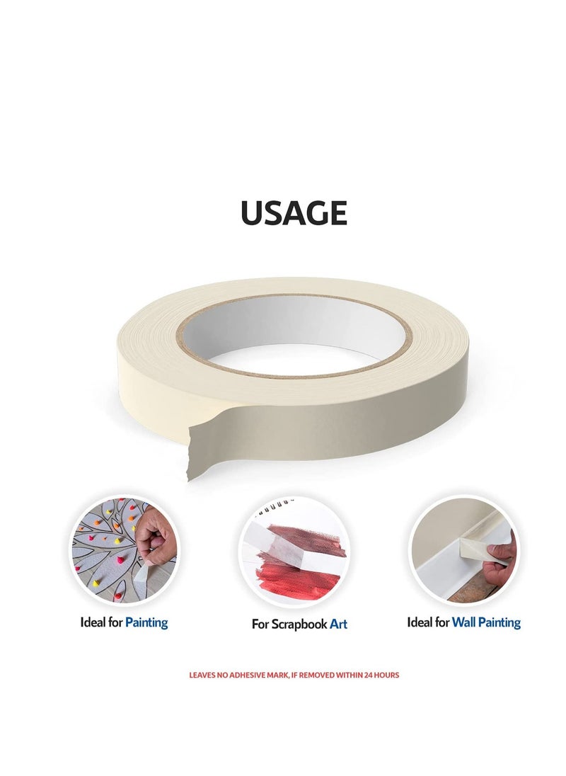 MARKQ Masking Tape 1 inch x 20 yards White Strong Adhesive Tape for Painting, Decorating, DIY Home, Office, School Stationery, Arts, DIY Crafts etc [6 Rolls]  - Image 4