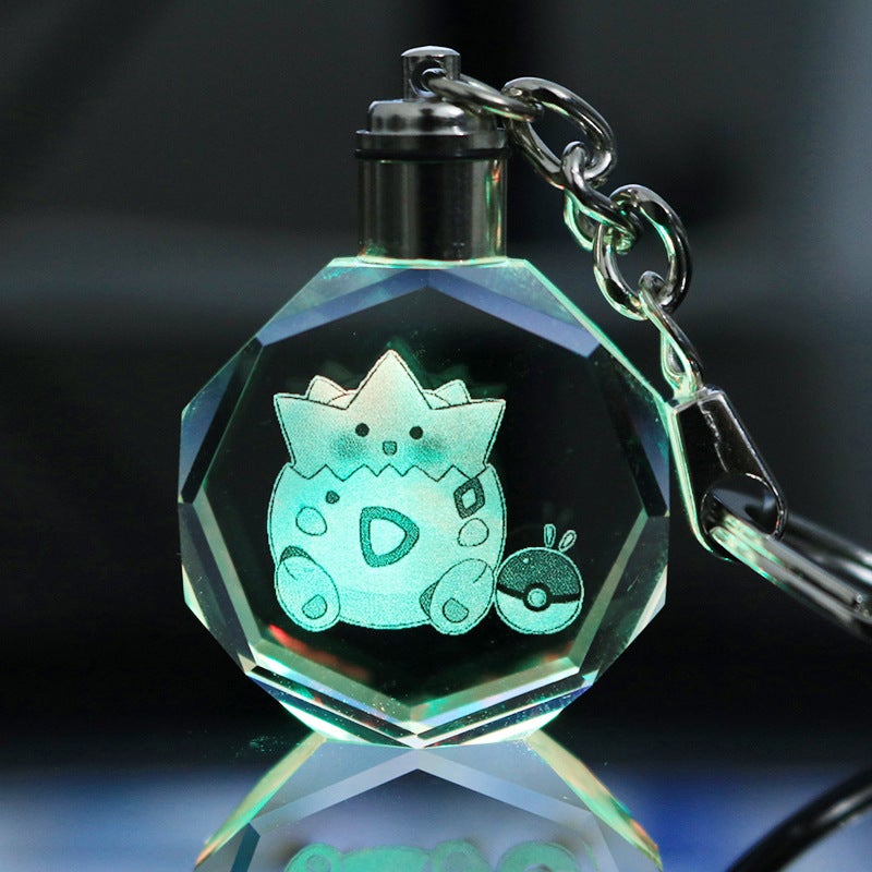Pendant Keychain Peripheral Luminous Crystal Gift Can Be Engraved - Image 1