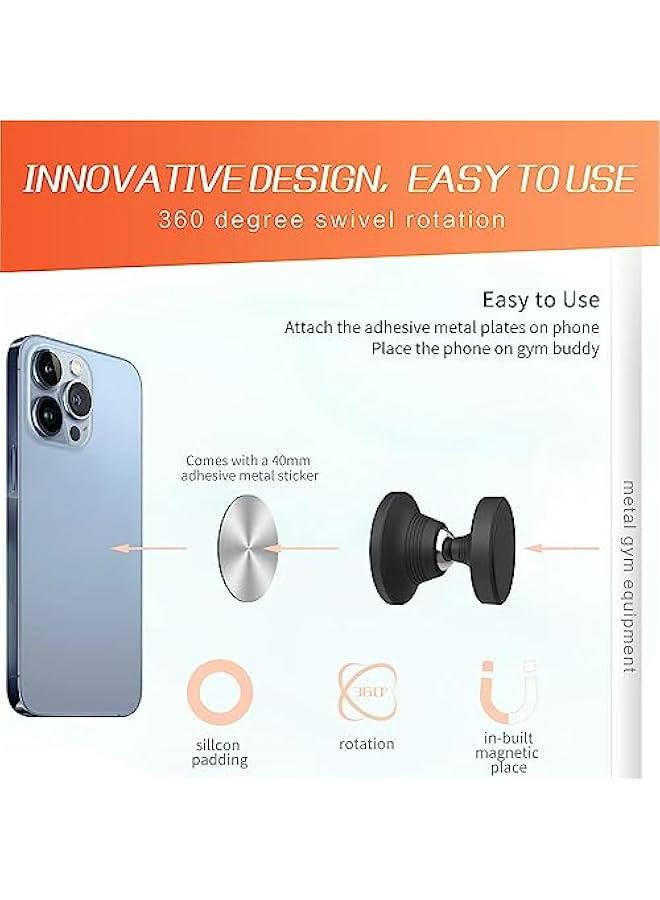 Gym Magnetic Phone Holder, 360° Adjustable Mount for Video Recording, Strong Magnet, Fits All Phones - Ideal for Gym, Car, Kitchen - Image 5