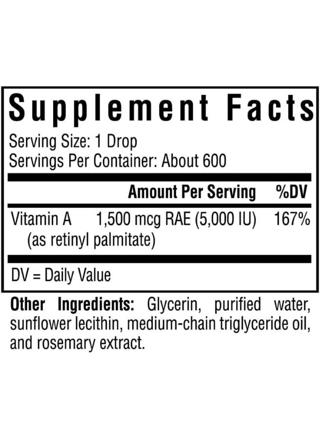 Seeking Health Vitamin A Drops, 1507 mcg of Liquid Vitamin A for Immune System and Prenatal Health, Eye and Skin Health, Vegan and Vegetarian, 30 ml (600 Servings) - Image 2