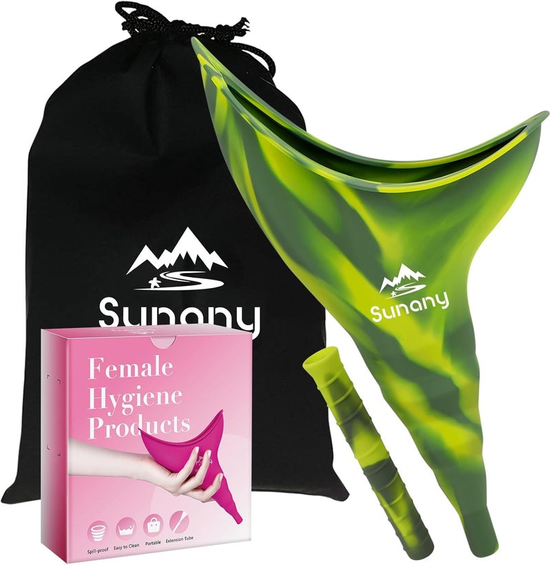 Sunany Store Female Urination Device, Reusable Female Urinal Silicone Women Pee Funnel Allows Women to Pee Standing Up, The Perfect Companion for Camping,Outdoor,Travel（Fuchsia） - Image 1