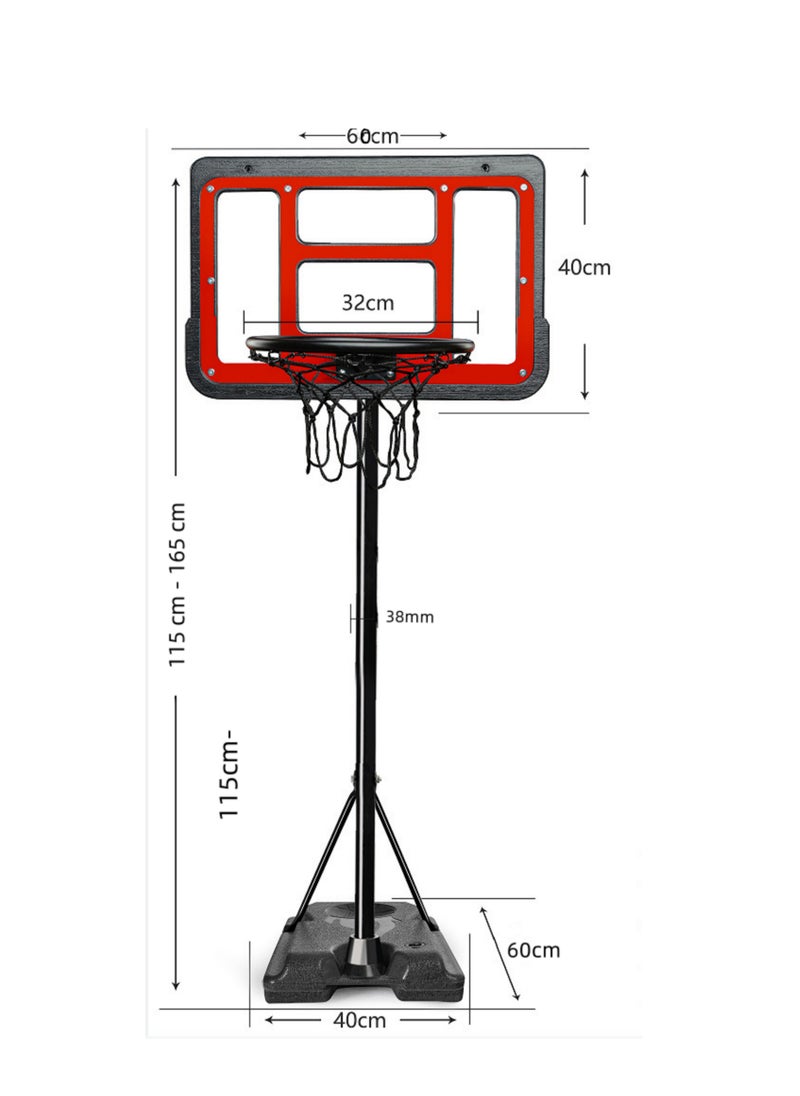 PENG GENERAL Basketball Hoop with Adjustable Stand for Kids Red  - Image 3