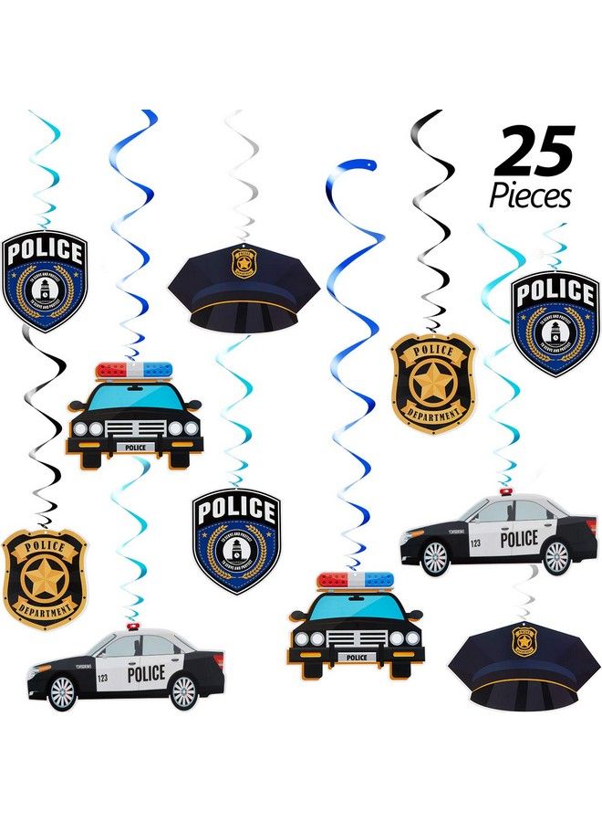 Sumind 25 Pieces Police Party Hanging Swirls Police Party Supplies Birthday Party Decor Graduation Party Decor Hanging Decor Spirals And Swirls For Party - Image 2