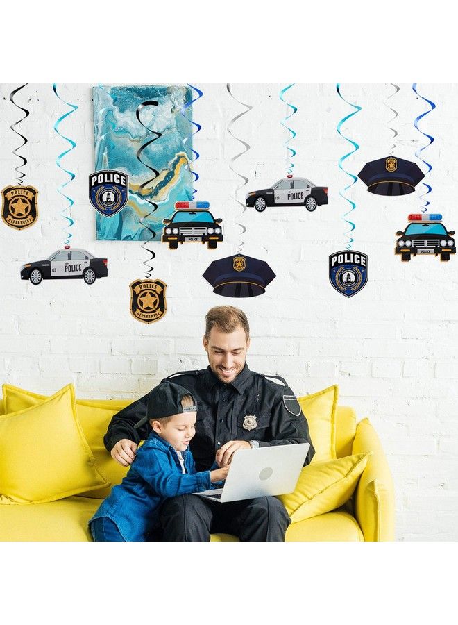 Sumind 25 Pieces Police Party Hanging Swirls Police Party Supplies Birthday Party Decor Graduation Party Decor Hanging Decor Spirals And Swirls For Party - Image 4