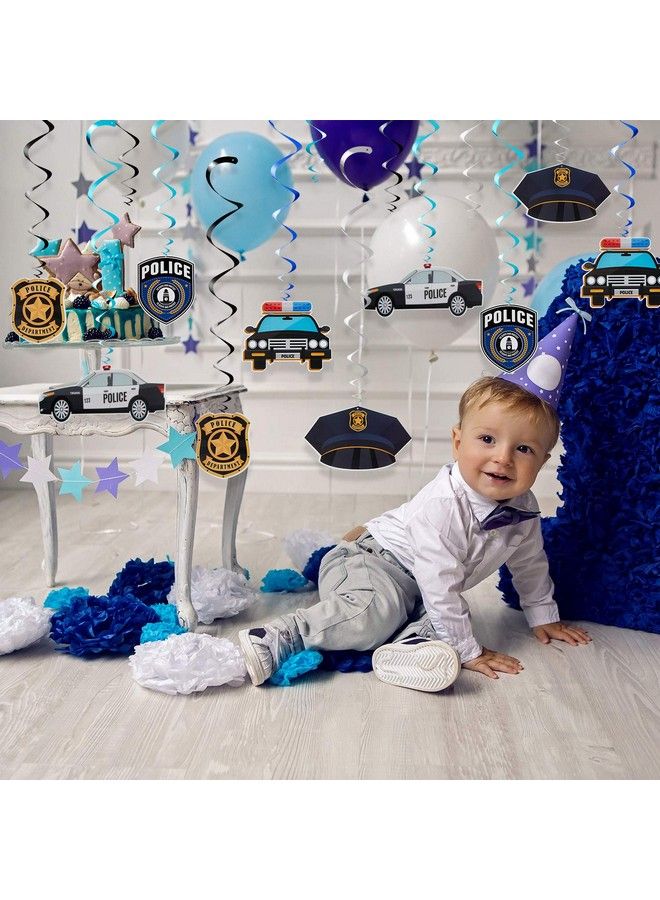 Sumind 25 Pieces Police Party Hanging Swirls Police Party Supplies Birthday Party Decor Graduation Party Decor Hanging Decor Spirals And Swirls For Party - Image 5