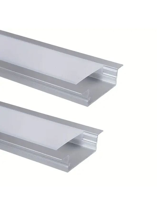 12 قطعة نظام إضاءة المسار LED على شكل حرف U من الألومنيوم بطول 100 سم مع ظلال بياء من البولي كربونات ومقابس جانبية - Image 3