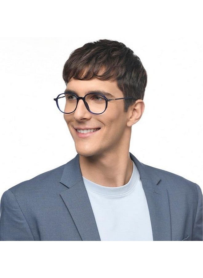 LENSKART BLU | Zero Power Blue Cut Computer Glasses | Anti Glare, Lightweight & Blocks Harmful Rays | UV Protection Specs | Blue | Men & Women | Medium | LB E14792 - Image 3