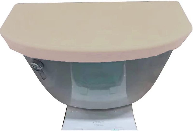 Madeals Velvet Toilet Tank Lid Cover Fabric Cover for A Lid Toilet Tank Khaki - Image 1