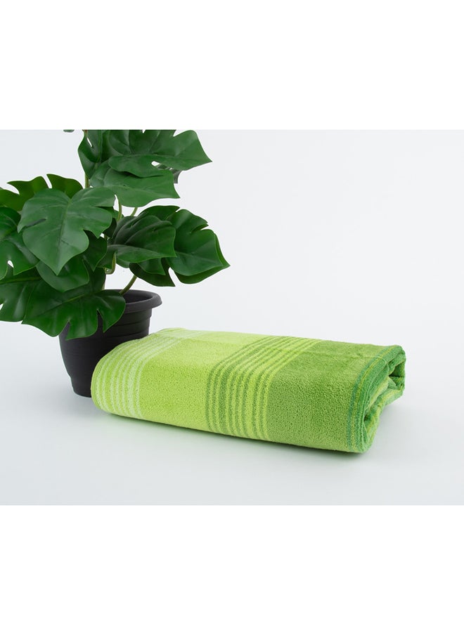 White Rose Towel Zooni 500 Gsm 100% Cotton-Pile To Pile Velor Stripe1 Hand  50X90 CmSoft Touch Extra Absorbent-Green  - Image 1
