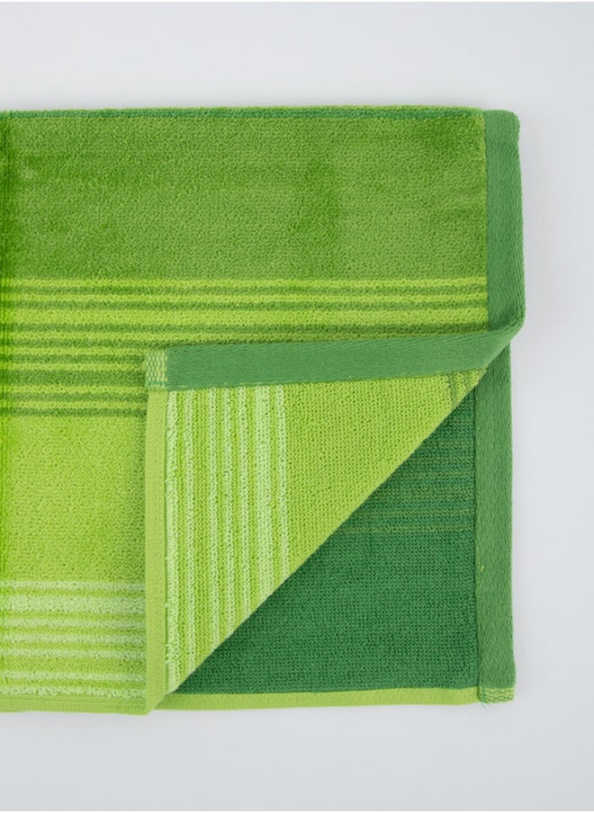 White Rose Towel Zooni 500 Gsm 100% Cotton-Pile To Pile Velor Stripe1 Hand  50X90 CmSoft Touch Extra Absorbent-Green  - Image 5
