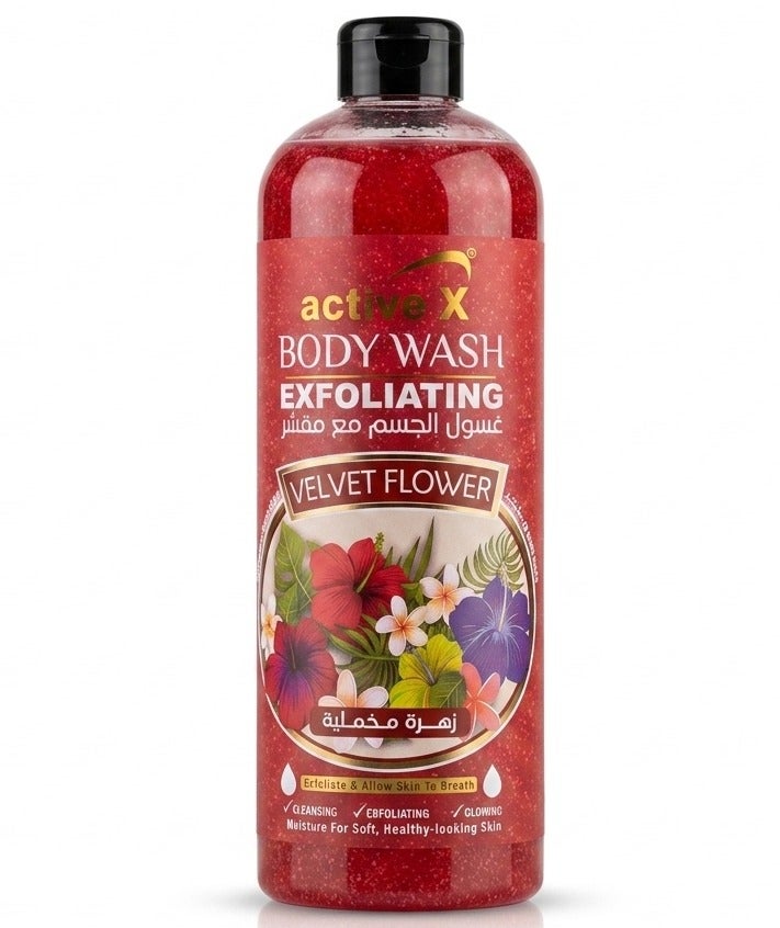 Activex Exfoliating Body Wash 1000 ml – Velvet Flower Scent - Image 1