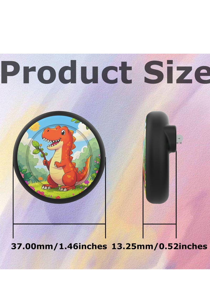 إينوشا غلاف AirTag مخفي وآمن للأطفال بمشبك - 2 قطعة من السيليكون مطبوع برسوم كرتونية - Image 3