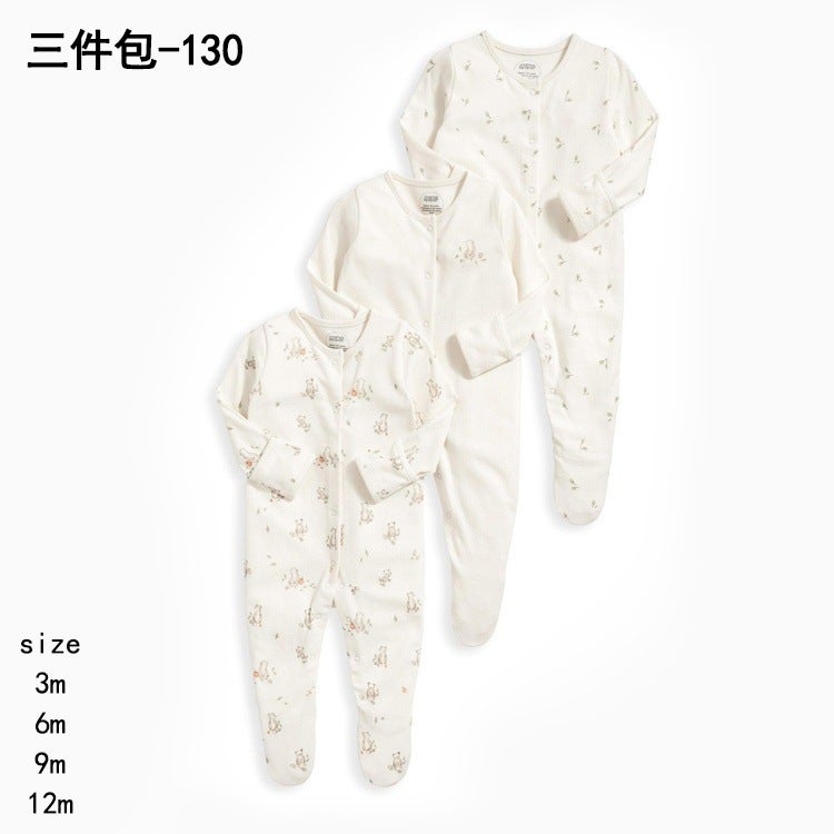 WOWTHIN Foreign Trade Children's Clothing, Spring and Autumn Style Baby Jumpsuit, Long-Sleeved Footed Romper, Pajamas, Newborn Baby Gift Box, Exclusively for Cross-Border Sales - Image 1
