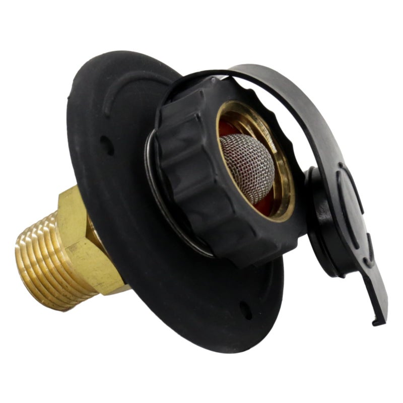 Himaweek RV Water Inlet Connection City Water Fill Inlet Flange Brass with Check Valve RV Water Hose Connector City Water Fill Flange City Water Hookup for Camper Black - Image 2