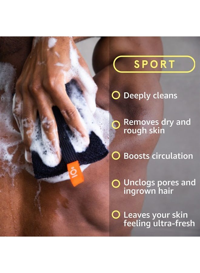 cleanlogic Sport Exfoliating Body Scrubber, Large Exfoliator Tool for Athletes, Daily Skincare Routine for Smooth Clean Skin, Assorted Colors, 3 Count Value Pack - Image 3