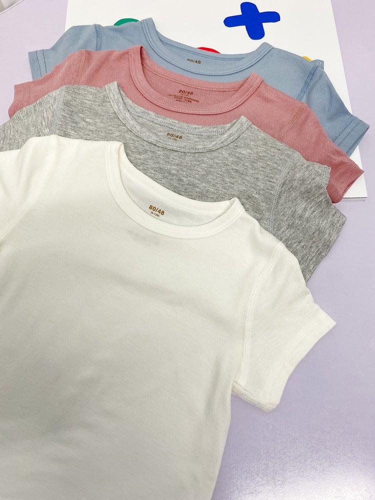 Children'S Summer Thin Modal Short-Sleeved T-Shirt Boys And Girls Summer Solid Color Half-Sleeved T-Shirt Baby'S Summer Trendy Top - Image 2
