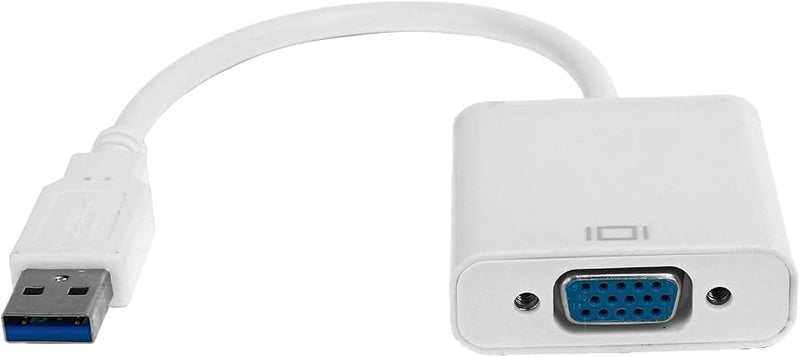 USB 3 0 to VGA Adapter Cable 1080P HD for PC Laptop Monitor TV Multi Display White - Image 1