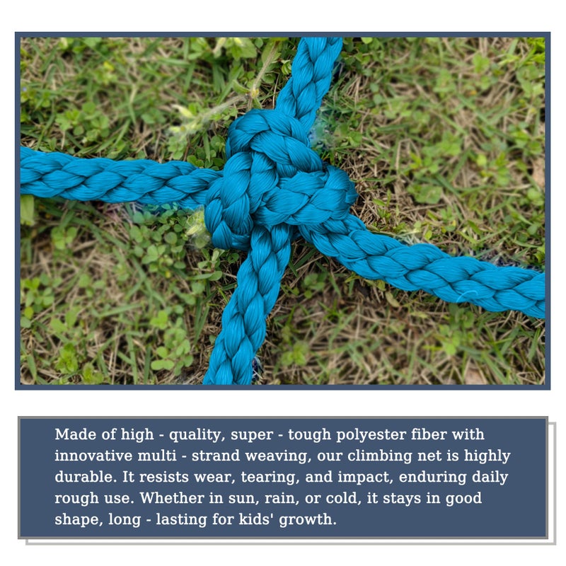 ANDEREW Upgraded Kids' Polyester Climbing Net, 8 Sizes, Heavy-Duty & Exquisite, Ideal for Indoor/Outdoor Playscapes - Treehouse, Gym, Balcony - Enhanced Safety (Sky Blue, 3ft x 6ft) - Image 3