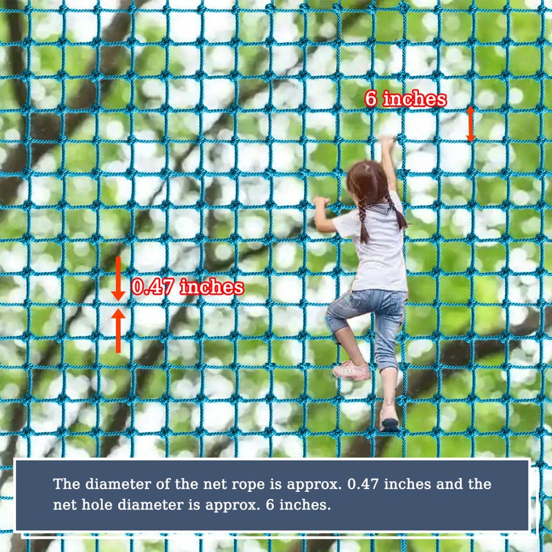 ANDEREW Upgraded Kids' Polyester Climbing Net, 8 Sizes, Heavy-Duty & Exquisite, Ideal for Indoor/Outdoor Playscapes - Treehouse, Gym, Balcony - Enhanced Safety (Sky Blue, 3ft x 6ft) - Image 2