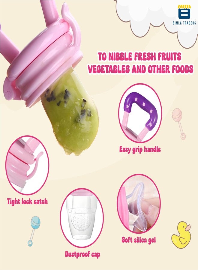 BTfash Baby Silicone Pacifier - Fruit & Food Feeder | Anti Choking Fruit Pacifier | BPA Free Soother | Soft Nibbler/Feeder with Extra Mesh for Newborn, Infants, Toddlers (Pink) - Image 5