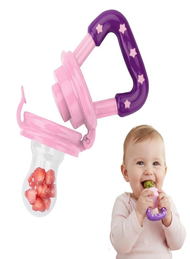 BTfash Baby Silicone Pacifier - Fruit & Food Feeder | Anti Choking Fruit Pacifier | BPA Free Soother | Soft Nibbler/Feeder with Extra Mesh for Newborn, Infants, Toddlers (Pink) - Image 1