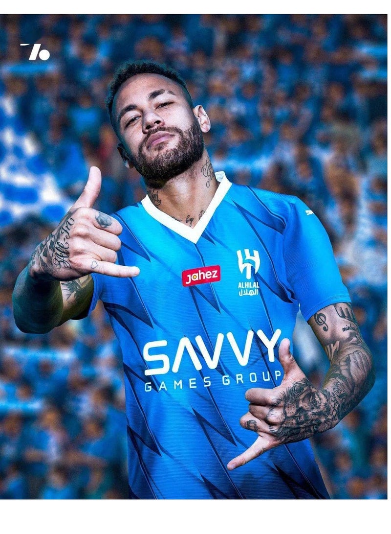 M MIAOYAN M MIAOYAN Neymar الرياض الهلال رقم 10 جيرسي مجموعة جيرسي لكرة القدم للأطفال قميص تدريب اللعبة  - Image 1